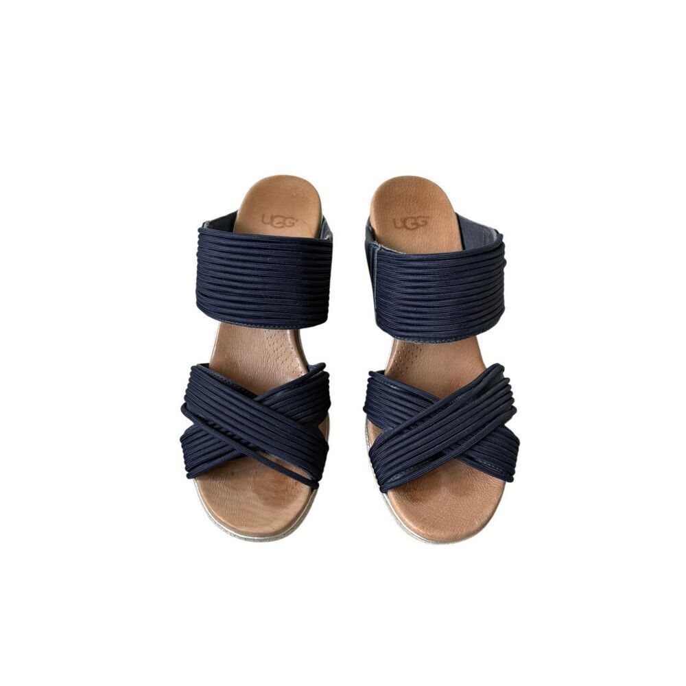 Ugg Australia Hilarie Racing Stripe Sandals Wedge Size 7